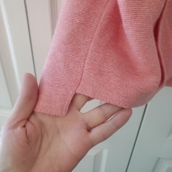 Pure Jill Powder Pink Cotton Wool Blend Ribbed Knit Boxy Casual Long Line Top - Picture 7 of 11